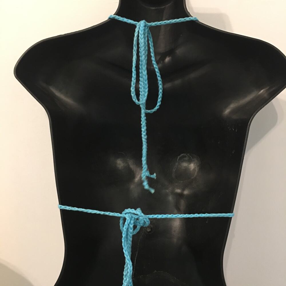 NWT GORGEOUS HANDMADE BOHO COTTON CROCHET BIKINI TOP L - Picture 2 of 11